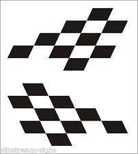 2x Large Chequered vinyl stickers graphics decals stock car racing dirt bike van