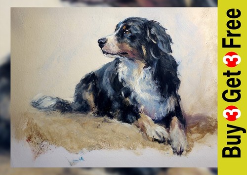 Loyal dog portrait print - dog,