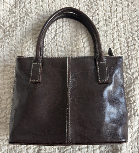 Bhs brown faux leather handbag - brown,
