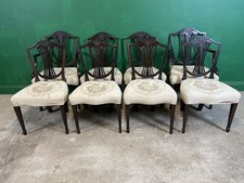 Set Of 8 (6+2) Hepplewhite Style Dining Chairs Tapestry Upholstery