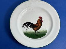 NICE ANTIQUE SCOTTISH WEMYSS POTTERY BROWN COCKEREL 7" PLATE C.1900