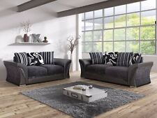 Fabric Sofa Corner 3 2 1 Swivel Chair Grey Black or Beige Brown Free Delivery