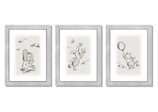 Winnie the Pooh Set of 3 Nursery Prints New Baby Christening Gift A4 Unframed