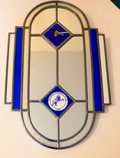 Millwall Mirror Clock Stained Glass Unique Item Brand New 15" X 10" Ideal gift 
