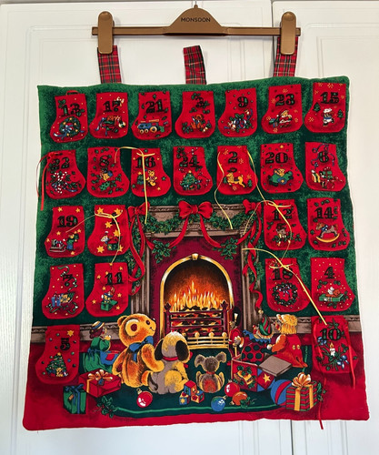 Vintage fabric quilted advent - vintage,