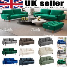 2/3/4 Seater Teddy Velvet Sofa with 2 Pillows Modern Couch Love Seat Settee Home