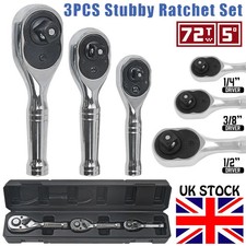 3Pcs Stubby Ratchet Handle Set