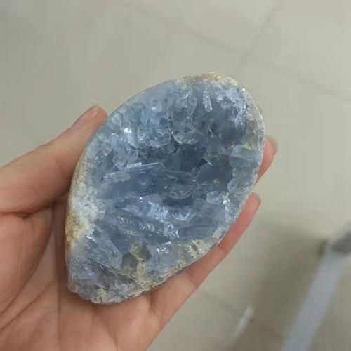 Natural blue celestite quartz - blue,