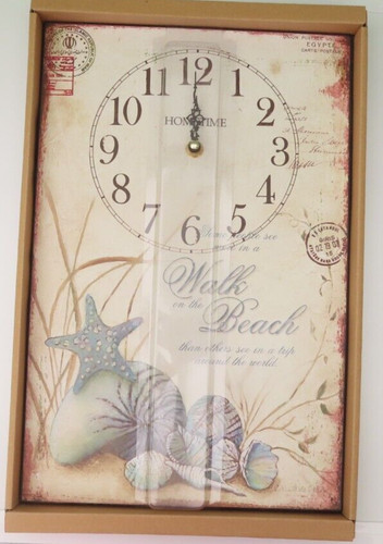Wall clock walk the beach - clock,