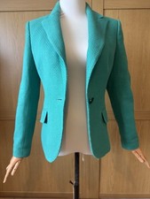 Aquascutum Green Tweed Blazer Jacket UK6 100% Cotton British Tailoring