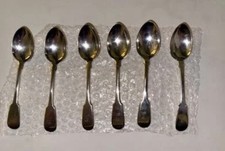 SIX SOLID SILVER VICTORIAN ENGLISH HALLMARKED SPOONS HARRY EMANUEL LONDON 1858