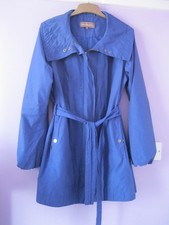 M&S Portfolio Trench Coat 14  Rain Mac, Jacket bright indigo Tie Belt, Full Zip