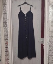 Elegant Zara Buttoned-Up Midi Linen Dress - Excellent Condition, Size XS