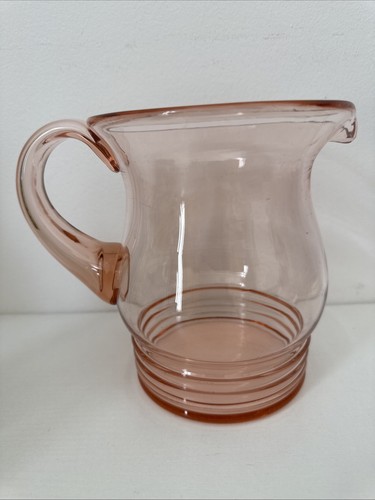 Vintage pink glass jug - vintage, pitcher