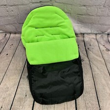 Fleece Lined Car Seat Footmuff Liner Black and Lime Green