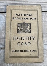 National Registration Identity Card Under Sixteen Years
