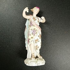 Antique Volkstedt Porcelain Figure Muse Dancer Lady 13cm tall German Figurine