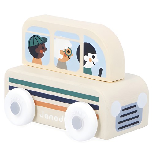 Janod wooden bus - bus, montessori