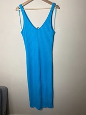 Zara jersey bodycon blue midi
