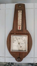 VINTAGE BAROMETER THERMOMETER WOODEN CASE SB INSTRUMENTS