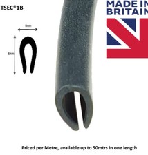 Rubber U Shape Channel Edging Trim Seal 3mm-4mm Per Metre