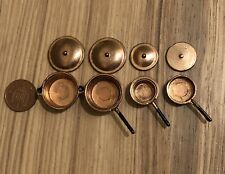 Copper Saucepans Set of 4 Kitchen Accessory Dolls House Miniature