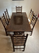 Vintage Dark Wood Dining Table and 6 chairs
