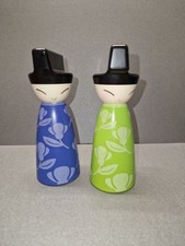 A Di Alessi Mr Chin Salt & Pepper Grinders  (Pair) Rare Stefano Giovannoni #112