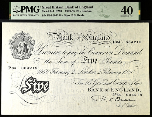 White five pound note - white,
