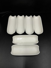 Pfaltzgraff White Boiled Corn on the Cob Dish-Set of 6