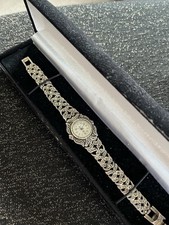 Vintage Style Marcasite Costume Jewelry Lady's Watch