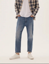 Ex M&S Collection Washed Look Stretch Jeans Straight Leg BNWOT  Blue