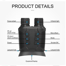 NV3280 Full Color 36MP 10X Optical 8X Zoom 500M Infrared Night Vision Binoculars