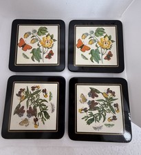 Portmerion Square Vintage Floral & Butterfly Coasters x 4 -Susan Williams Ellis