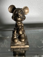 RARE Disney Mickey Mouse The Thinker Bronze Colored Figurine Figure Statue 6.5”