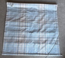 Blue Checked Roman Blind 97.5cm wide 97.5cm Drop - Adjustable One of Two sizes