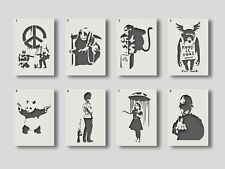 Banksy Stencils for wall art and home decor stencils. SET 2