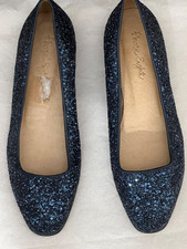 PHASE EIGHT NAVY GLITTER PUMPS