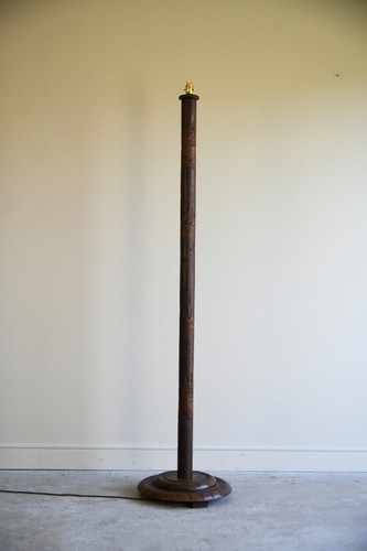 Asian carved wooden standard - carved,