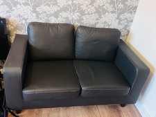 Set Couch of 2 Black Faux Leather Great Condition