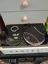 Radley Leather Disc Keyring And Circular Mirror Bag Charm.