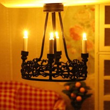1:12 Scale Dolls House Miniatures Accessory Vintage 4 Heads Ceiling Lamp Lights