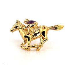 Gold Plated Jockey On Horse