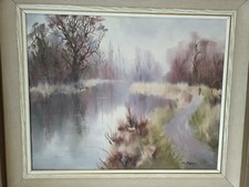 Original Framed River Scene Painting: Irish Artist Tom Stephenson