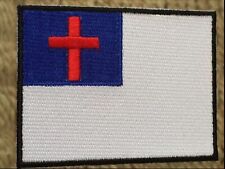 CHRISTIAN / RELIGION - IRON / SEW ON EMBROIDERED FLAG PATCH 