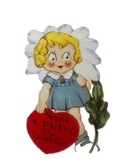 Vintage Valentine Card Daisy