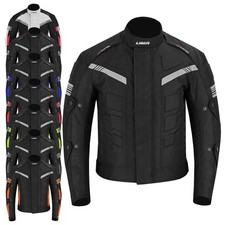Mens Motorcycle Waterproof Cordura Textile Jacket Motorbike CE2 Approved Armours