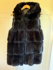 baby soft faux fur black gilet