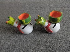 2 x Marks & Spencer Christmas Snowman Novelty Egg Cups