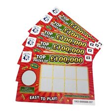5 x Fake Joke Lotto Scratch Cards - Winning Lottery Ticket Practical Prank